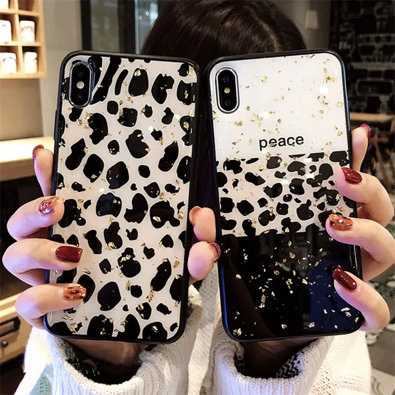 

Bling Leopard Cow pattern Sequins Phone Case For Samsung Galaxy S9 Plus S10e Case cover For Samsung S10 Plus Galaxy Note 9 S9 S8
