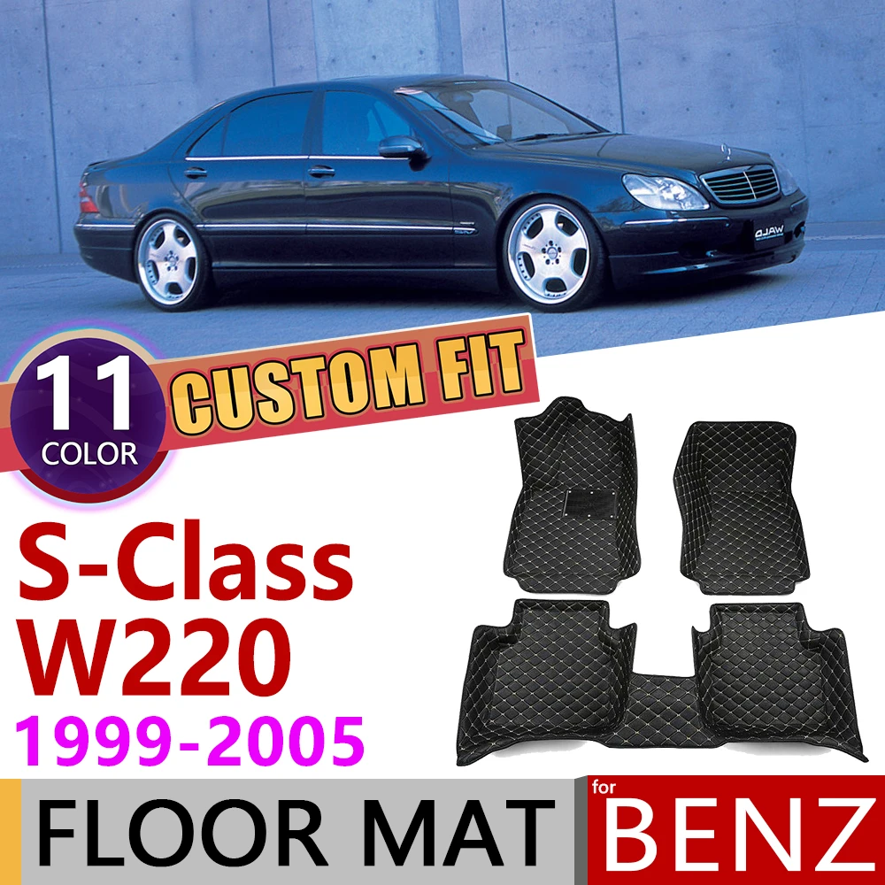 Custom Leder Auto Boden Matten Fur Mercedes Benz S Klasse W220 1999 2005 5 Sitze Fuss Pad Teppich Zubehor S280 320 350 500 2000 Car Stickers Aliexpress