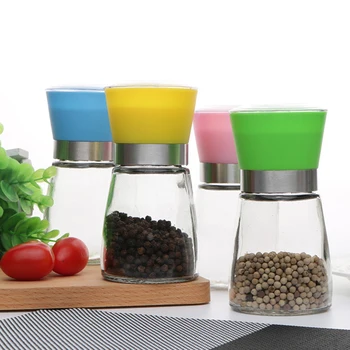 

Manual Salt Pepper Mill Grinder Stainless Plastic Grinding Bottle Spice Shaker Spice Container Seasoning Condiment Jar Cook