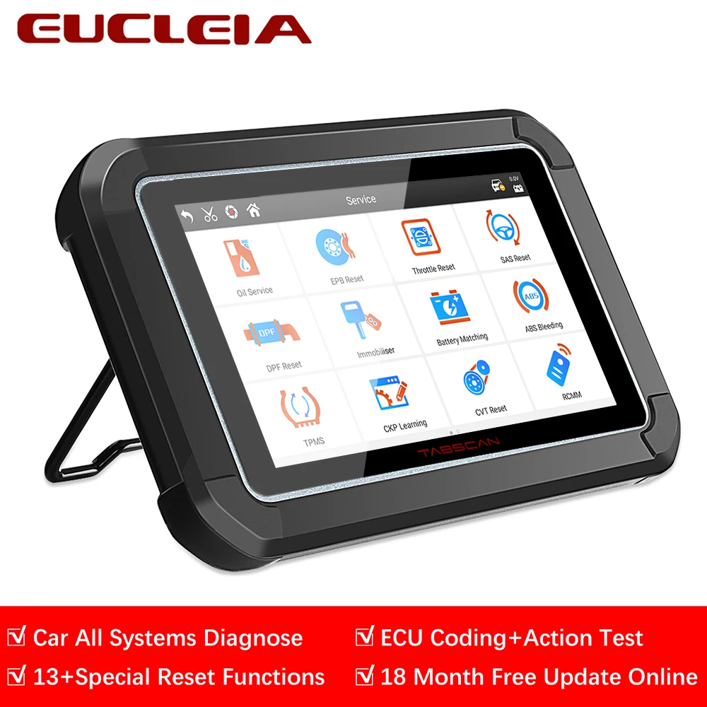 EUCLEIA S7C Профессиональный OBD2 Автомобильный сканер двигателя DPF ABS подушка