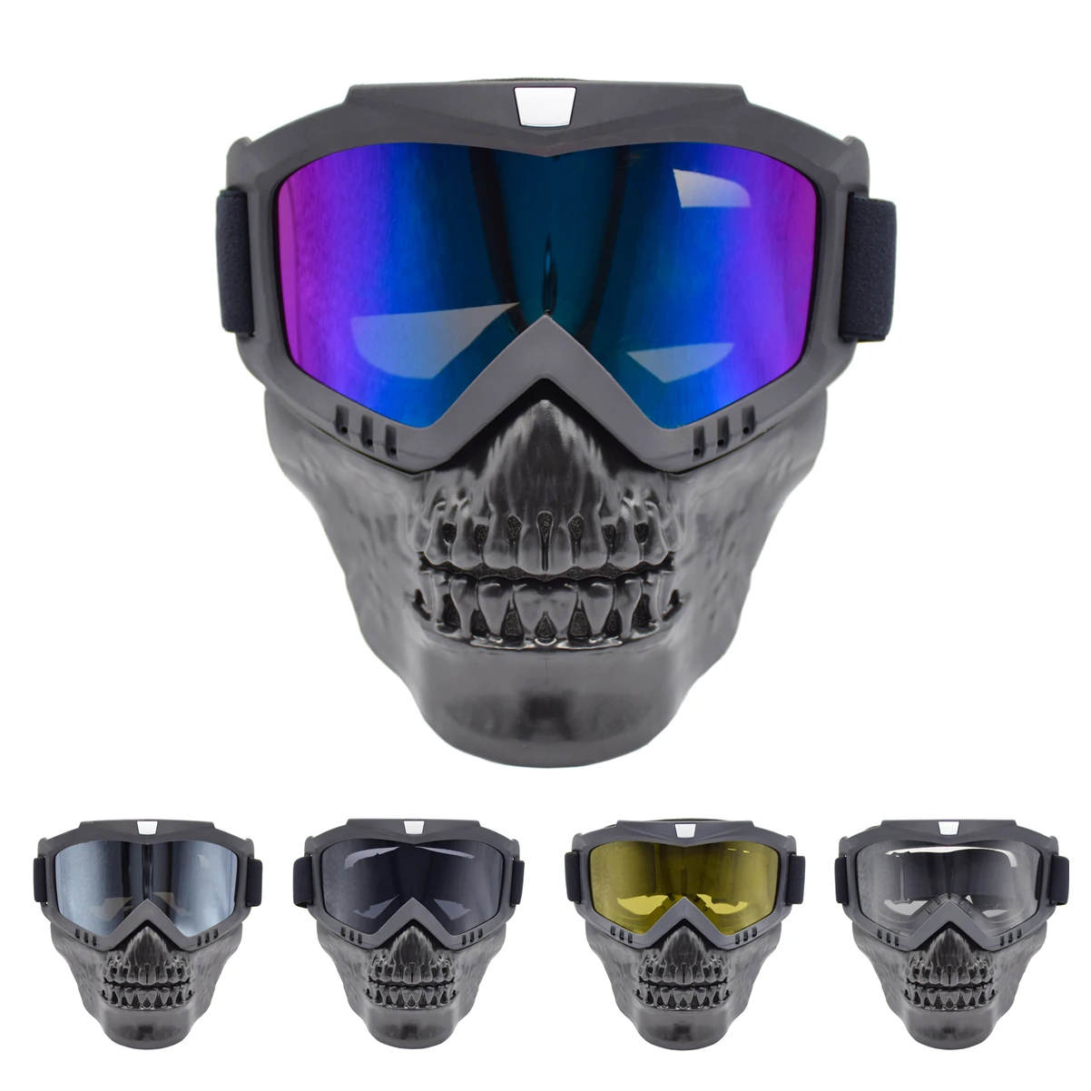 Unisex Skiing Goggles Modular Mask Detachable Mouth Filter Men Women