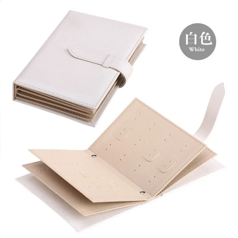 

Korean-style Earrings Ear Stud Storage Book Creative Jewlery Box Jewelry Box Full Leather Portable Ear Stud Book Show Book