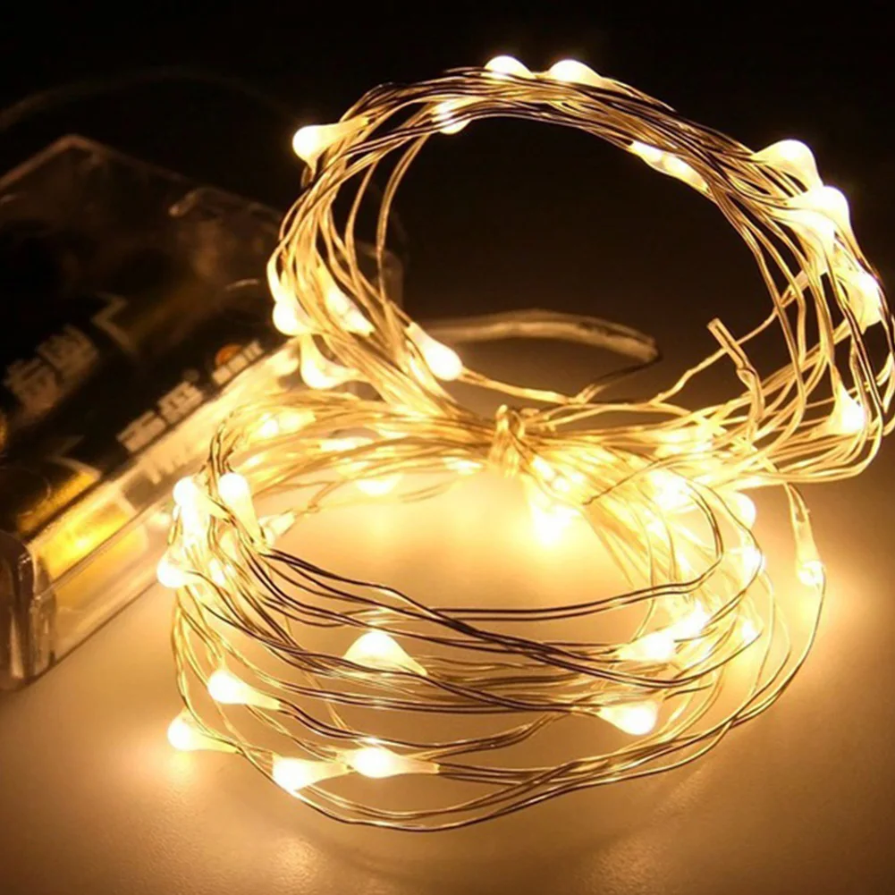 

2M 20 LED Colorful LED Starry String Lamp Fairy LEDs Copper Wire Battery Decoration Warm Holiday Wedding Light for Christmas