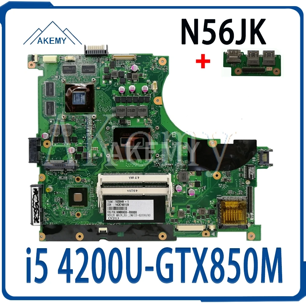 Отправка платы + N56JK материнская плата i5 4200U-GTX850M-2G для For Asus N56J G56J Материнская