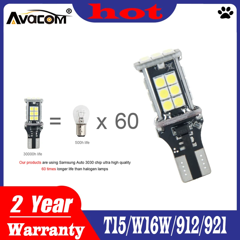 2 шт. супер яркий T15 W16W 921 24 SMD LED 4014 Авто Canbus Обратный Свет заднее освещение
