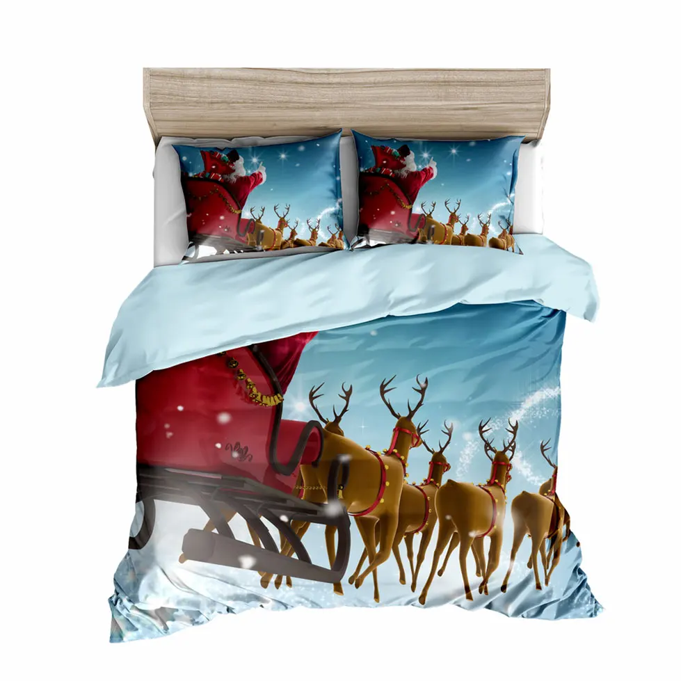 Thumпостельные принадлежности, рождественское постельное белье, пододеяльник King size Fantasy Night, 3D принтованный пододеяльник, Роскошная Королева, мягкая, полная, двуспальная односпальная кровать, набор - Цвет: Синий