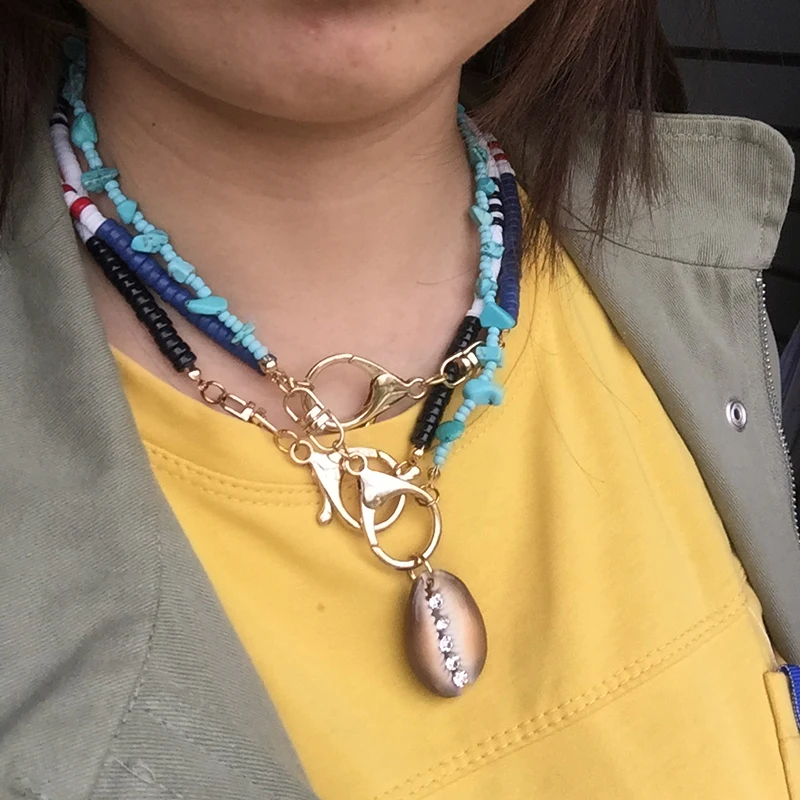 Ожерелье из бисера с французским бисером, ожерелье heishi, женское богемное веселое Радужное ожерелье-чокер