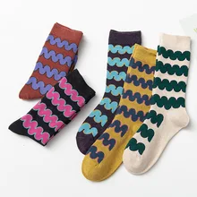 SP& CITY/5 пар, женские хипстерские высокие носки для скейтборда с волнистым рисунком в стиле Харадзюку, Женская хлопковая уличная одежда, повседневные осенние носки в стиле хип-хоп