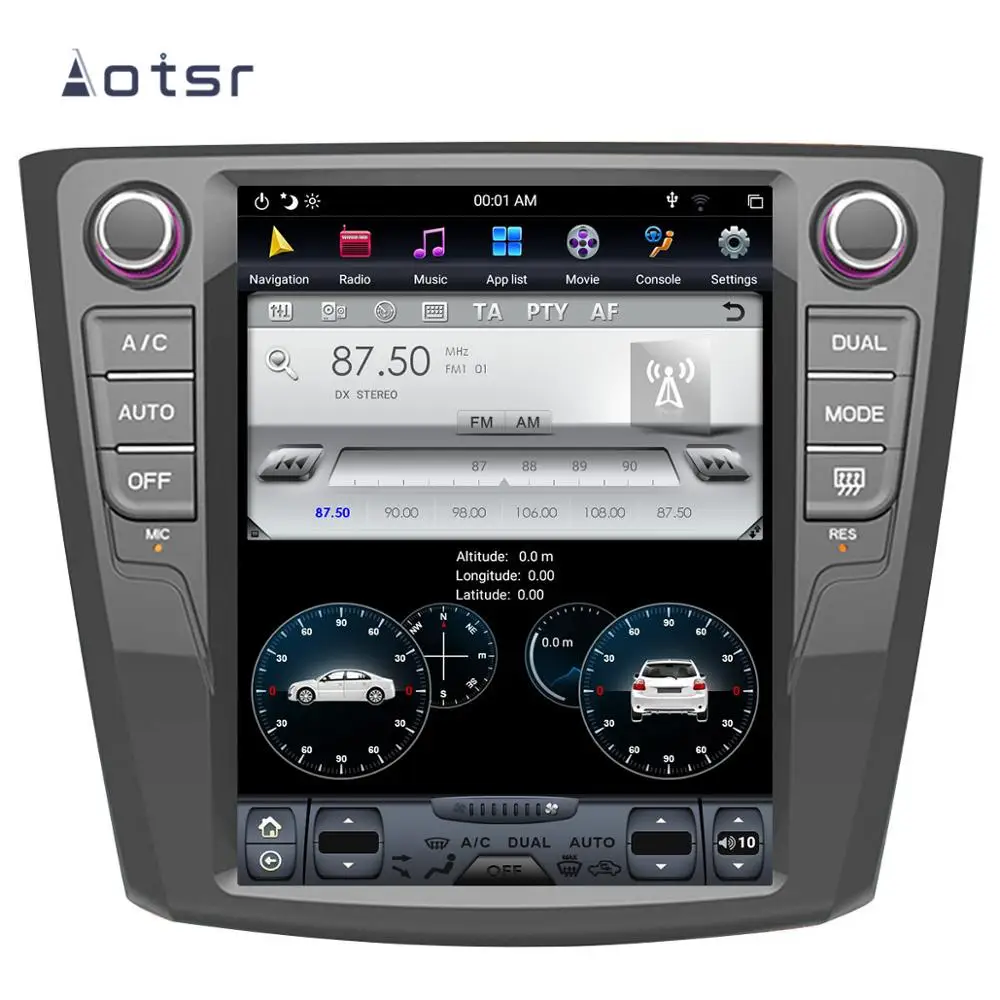 Perfect Aotsr Tesla 10.4“  Vertical screen Android 8.1 Car DVD Multimedia player GPS Navigation For Renault Kadiar 2016-2018  carplay 4