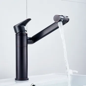 

Solid Brass Kitchen Faucet Single Holder Basin Taps Plished Gold Bathroom Sink Faucet Swivel Spout Sink Mixer Water Tap Chrome