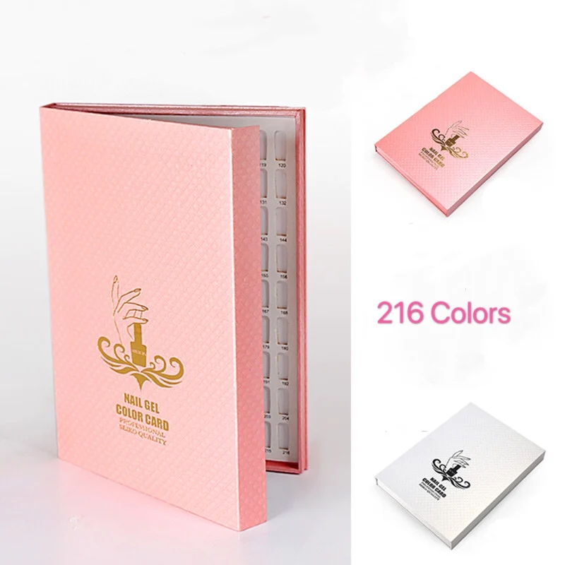 

DIY 216 Colors Nail Gel Display Book Nail Art Showing Shelf Gel Nail Polish Color Card Chart Painting Dedicated Display Board