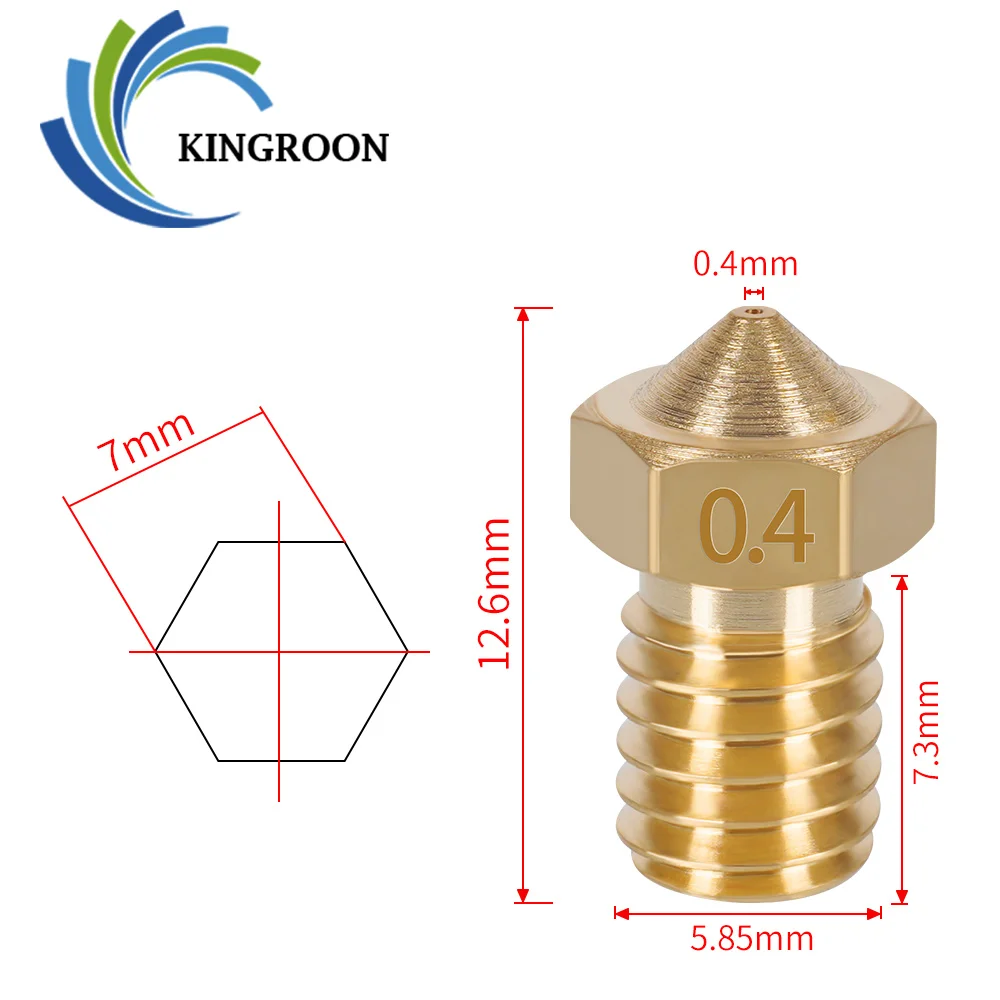 KINGROON Premium All-Metal Nozzle Set – Assorted Sizes