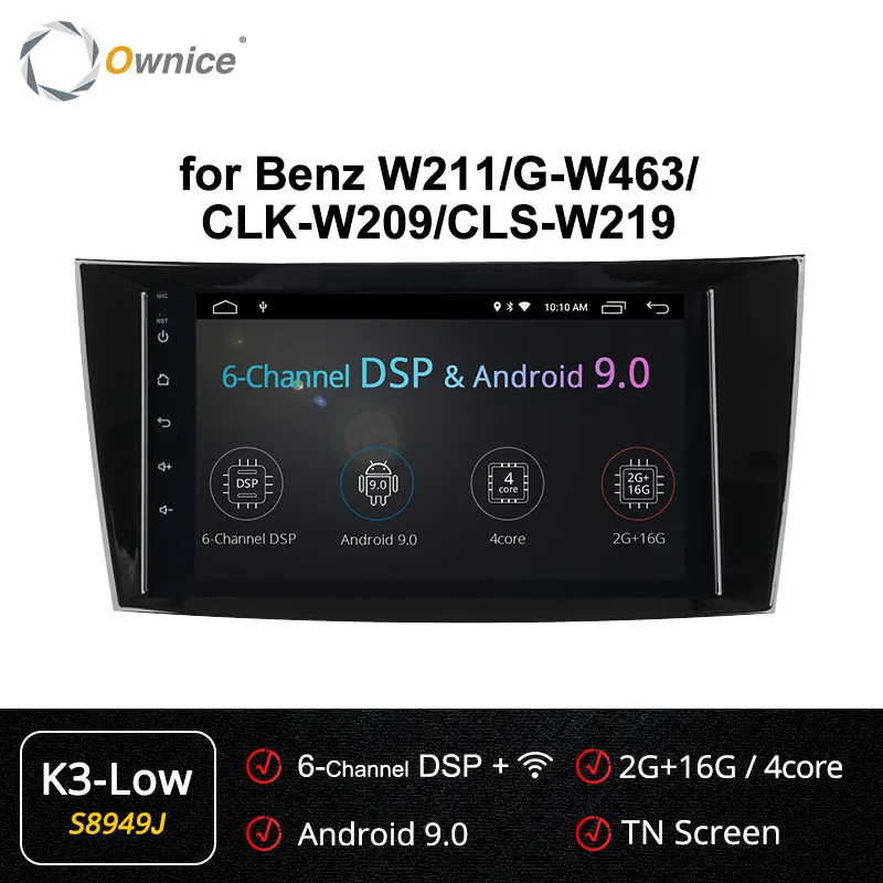 Ownice DSP, 4 ГБ, 64 ГБ, Android 9,0 K3 K5 K6 автомобиля gps для Mercedes W211 W219 W463 CLS350 CLS500 CLS55 E200 E220 E240 E270 E280 плеер - Цвет: S8949 K3 LOW