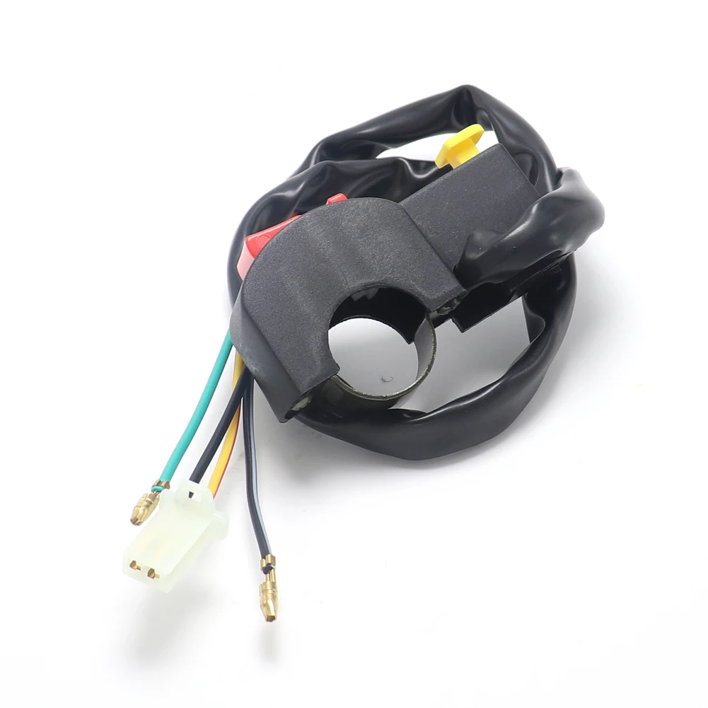 Motorcycle Switch 22mm 7/8" Handlebar Electric Starter Start & Stop ATV ON/OFF Button Flameout with 4 Wire Connection