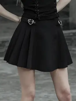 

Punk Rave Womne's Goth Plain Black Skater Skirt PQ518DQ Asia Size S-L