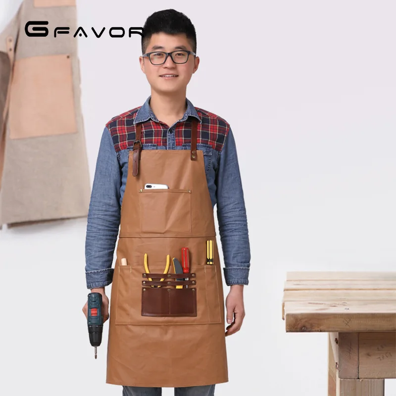 

Craftsmen Design Office Canvas Apron Vintage Apron Wear-Resistant Frictioning Waterproof Cafe Top Grade Studio Apron