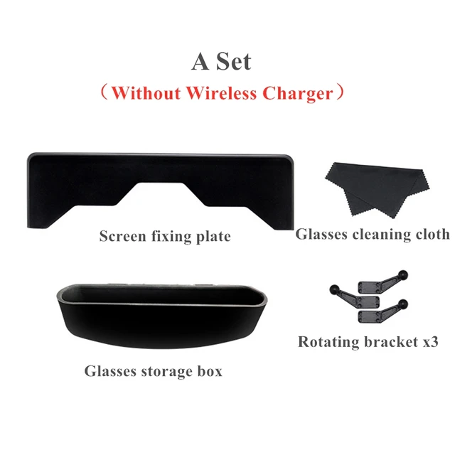 Multifunction Cellphone Mount Wireless Charger for Tesla Model 3 Model Y Monitor Fixed Clip Safety Cellphone Holder Stand Silent A Set