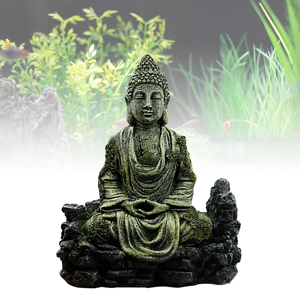 Buddha Statue Fish Tank Crafts Hotel Ornament Aquarium Decoration Home Sitting Reptiles Accessories Resin Simulation Gifts