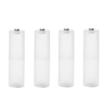 

4Pcs AAA To AA Size Portable Battery Converter Adapter Spacer Switcher Case Box