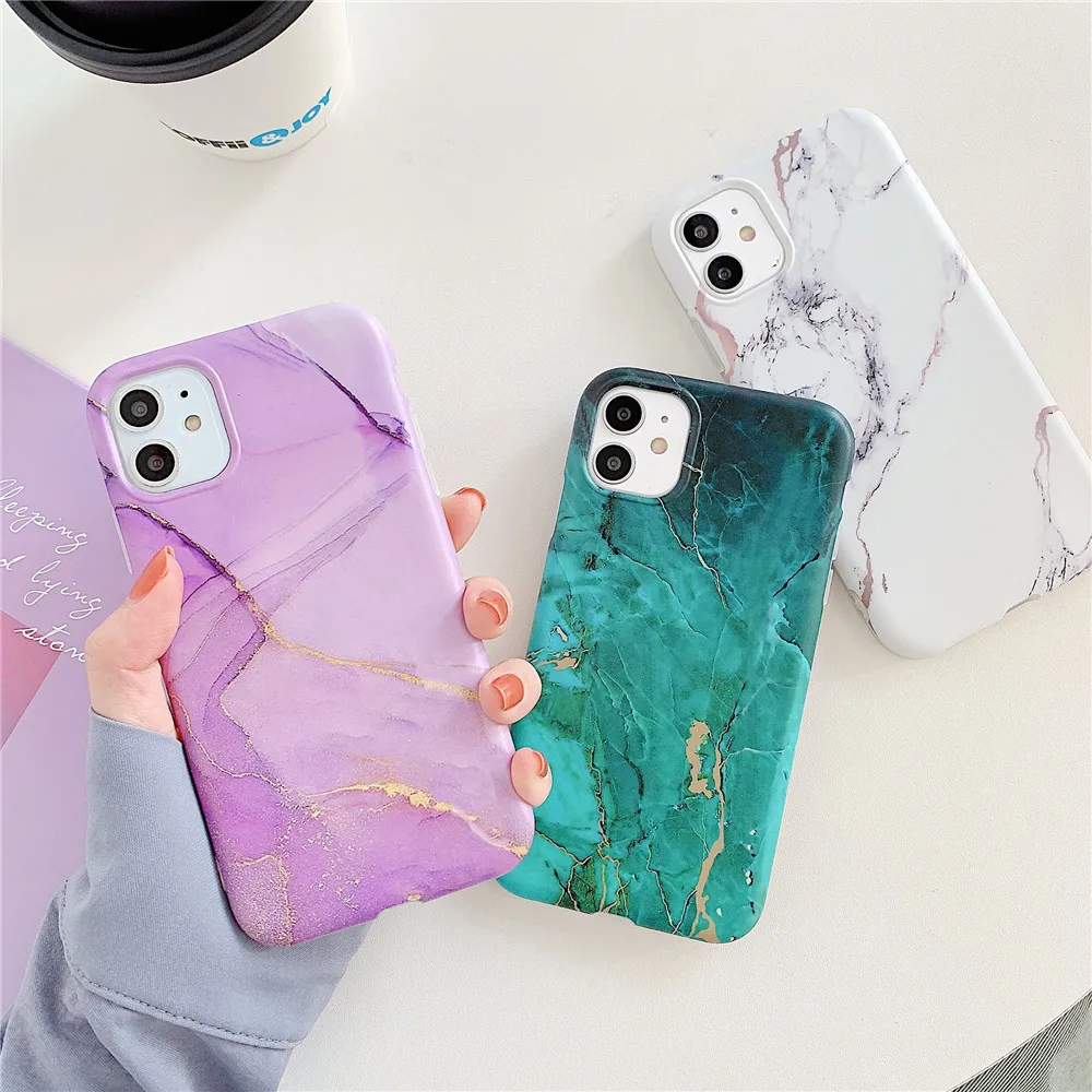 Marble Case For iPhone 12 Mini 11 Pro Max 7 8 Plus X XR XS Max SE 2020 Case Soft Silicone Marble Anti-fall Cover Coque Capa