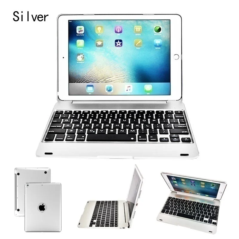 silver Новогодний подарок Ipad Pro9.7 ноутбук флип защитный корпус Bluetooth клавиатура для Apple Tablet AIR AIR2 Android IOS планшет - Цвет: silver