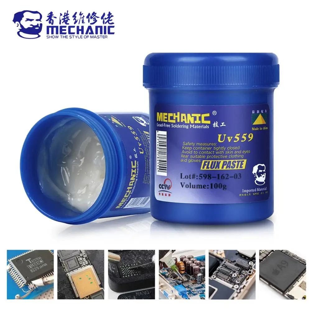 Паяльная паста MECHANIC 10 куб. См/100 г мягкая канифольная Бессвинцовая PCB BGA SMD SMT