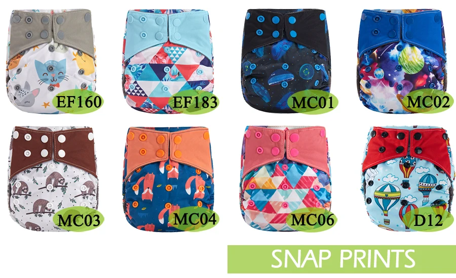 Happy Flute Overnight AIO Cloth Diaper Night Use Heavy Wetter Baby Diapers Bamboo Charcoal Double Gussets Fit 5-15kg