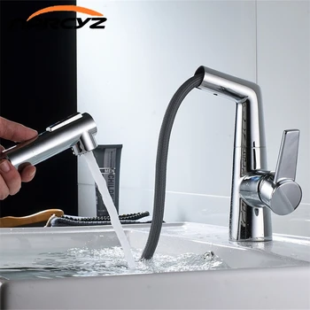 

Basin Faucets Brass Bathroom Faucet Vessel Sinks Mixer Vanity Tap Swivel Spout Deck Mounted Black Color Washbasin Faucet XT561