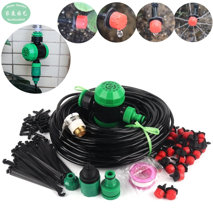 

New 40M Drip Irrigation System Automatic Watering System Garden Irrigation Timer Controller Micro Drip Watering Kits Easy Use