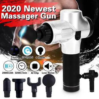 

3200 r/min Therapy Massage Guns 20 Gears Touch Screen Button LED Display Deep Muscle Massager Relax Body Pain Relief Slimming