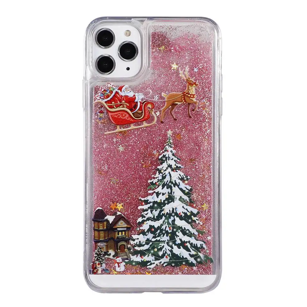 Рождественский чехол со снежинками для iPhone 11 Pro X XR XS MAX 8 7 6 6S 5 5S SE Plus Мягкий ТПУ