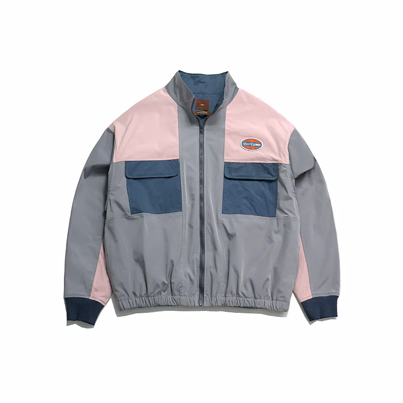 

2019 Autumn And Winter Men's New Casual Contrast Color Pocket Decorative Lapel Jacket Men Loose Temperament Trend Cotton