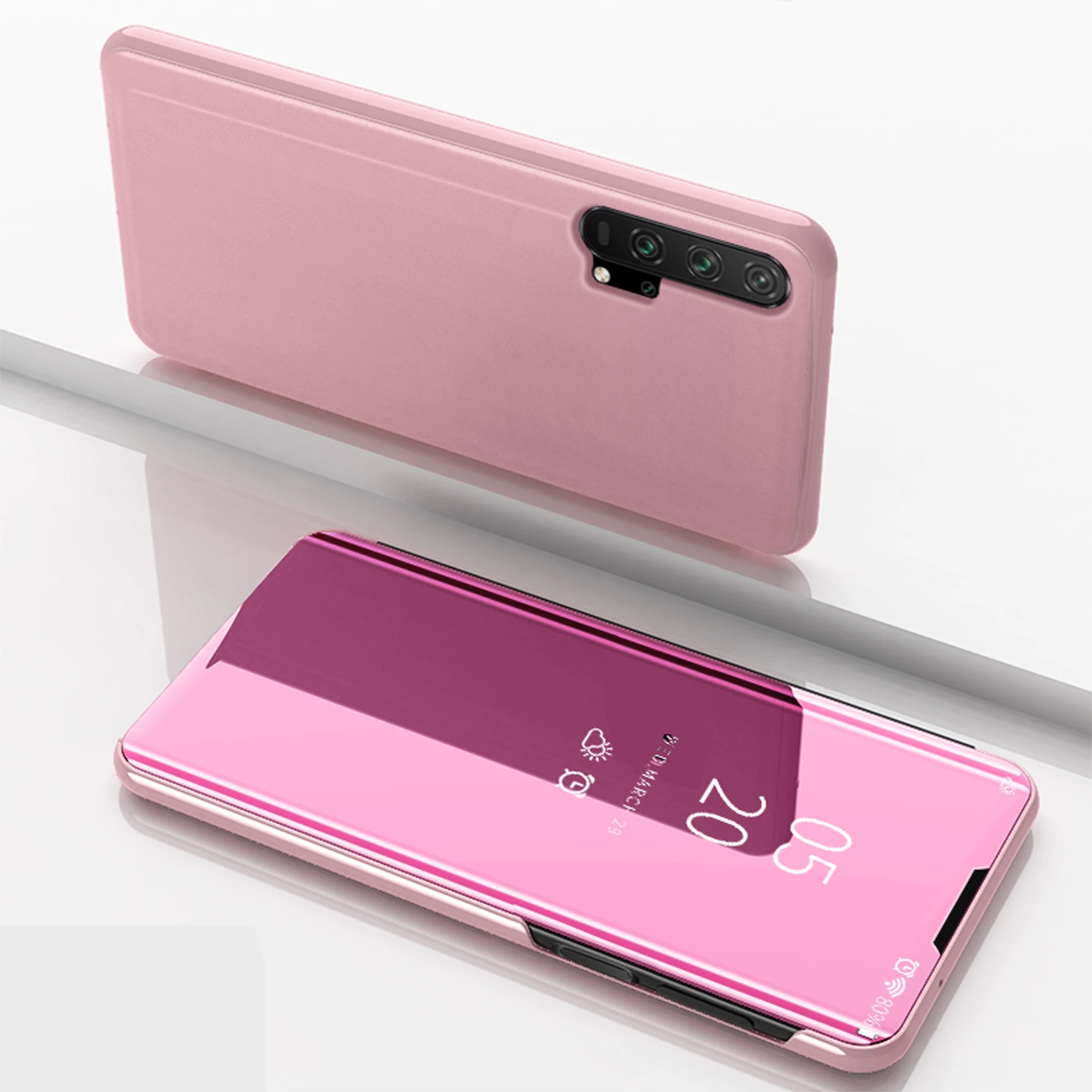 Rose Gold Умный зеркальный флип-чехол для телефона huawei Honor 8X 9X P30 Lite P20 Pro mate 30 20 10 Lite P Smart Z Y6 Y9 Y7 Prime - Цвет: Rose Gold