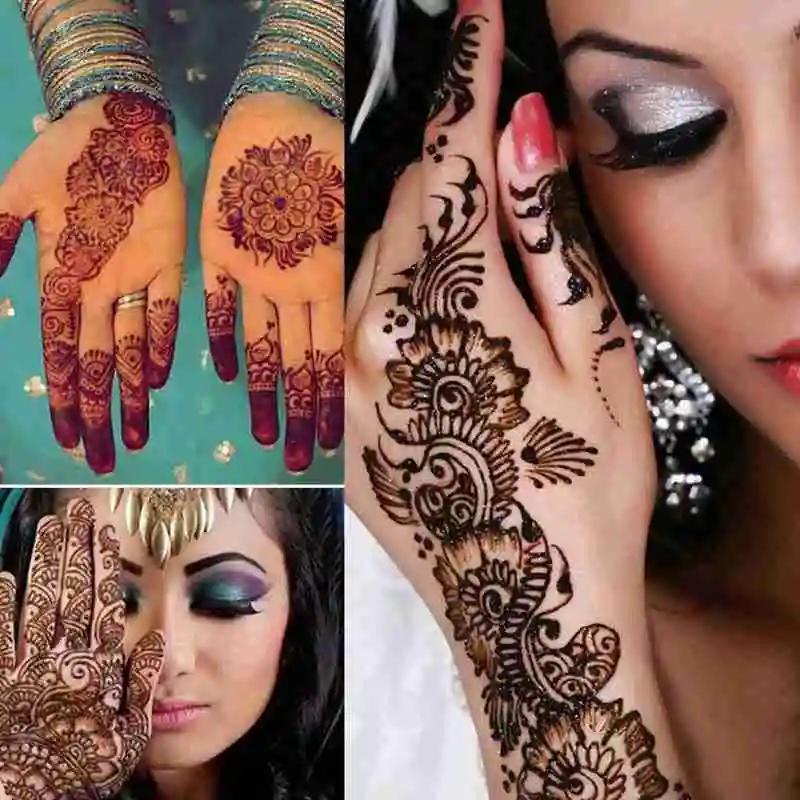 Hot Sale 1pc Black Waterproof Body Paint Indian Henna Paste Temporary Tattoo Hena Art Cream Cone For Stencil Mehndi Body Art