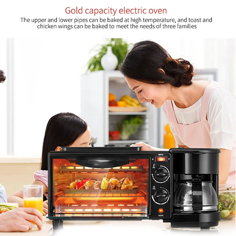 

Toaster Electric Oven 3 in 1 50HZ Breadgrillmachine Kitchen Household 1050W 220V Bakingtool Home Barbecue Machine Practical
