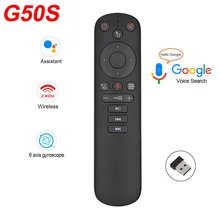 G50 mouse de ar google voz microfone giroscópio 2.4g sem fio ir aprendizagem g50s controle remoto para android caixa tv