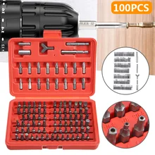100 Pcs Conjunto de Bits de Chave De Fenda de Segurança Inviolável Parafusos Torx Adulteração Hex Ferramentas Manuais Acessórios