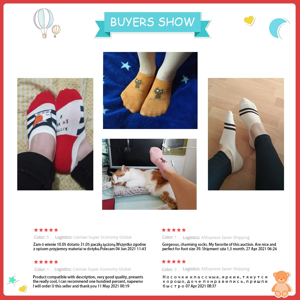 10 Piece=5 Pairs/lot Cute Animal Spring Women Socks Set Korean Style Funny Cat Dog Panda Low Cut Ankle Short Sox Happy Size34-40