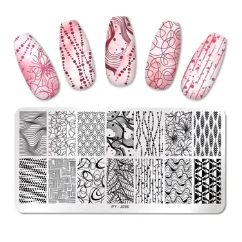 

PICT YOU Nail Stamping Plates Line Pictures Nail Art Plate Stamping Nail Template Design Stencil Stainless Steel Tools