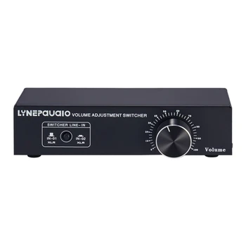 

LYNEPAUAIO o Switcher 2 Input 1 Out XLR Switcher Fully Balanced Passive Speaker Volume Control Switcher Lossless