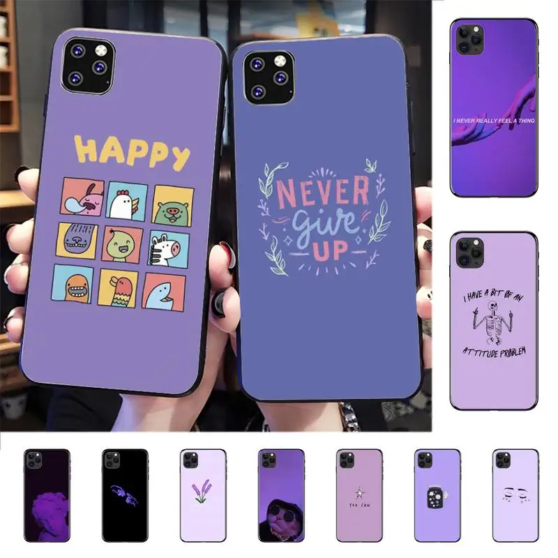 YNDFCNB фиолетовый фон с узорами Чехол для мобильного телефона iPhone 8 7 6 6S Plus X 5S SE 2020 XR 11