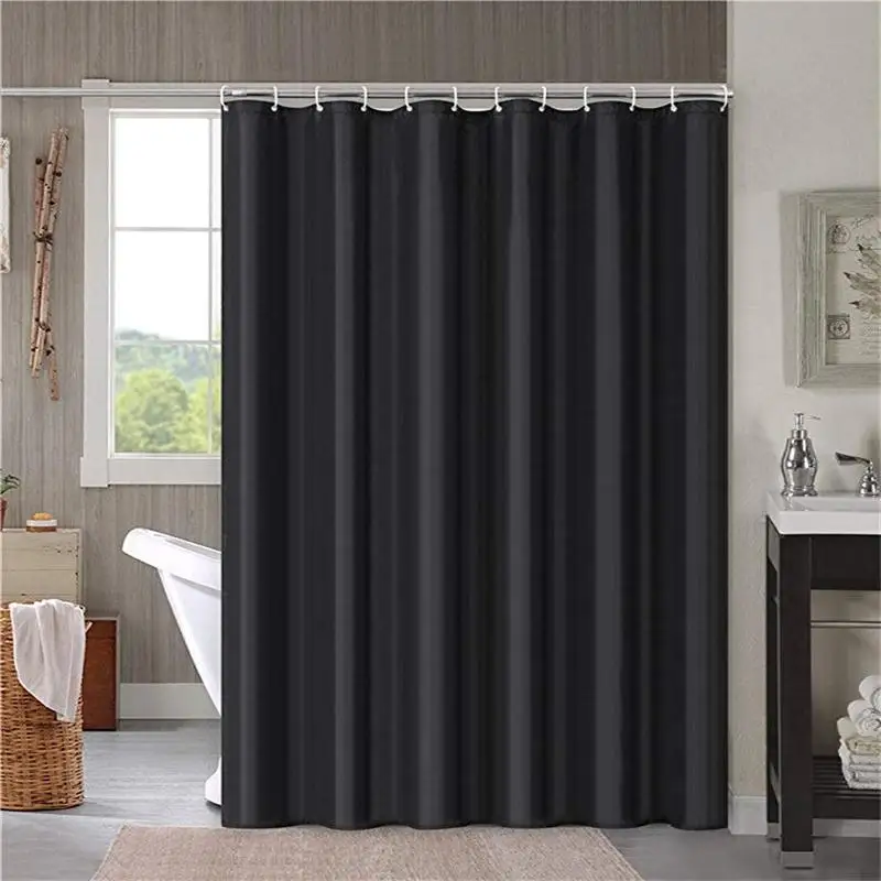 Занавеска для душа Dafield черная Полиэстеровая ткань однотонная белая серая темно