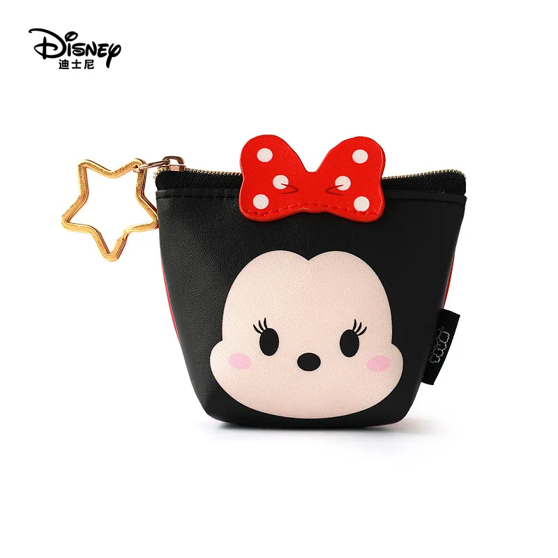 Disney Minnie Mouse portable cosmetic make up bag multi-purpose storage tsum coin cartoon purse handbag Stitch Makeup PU leather