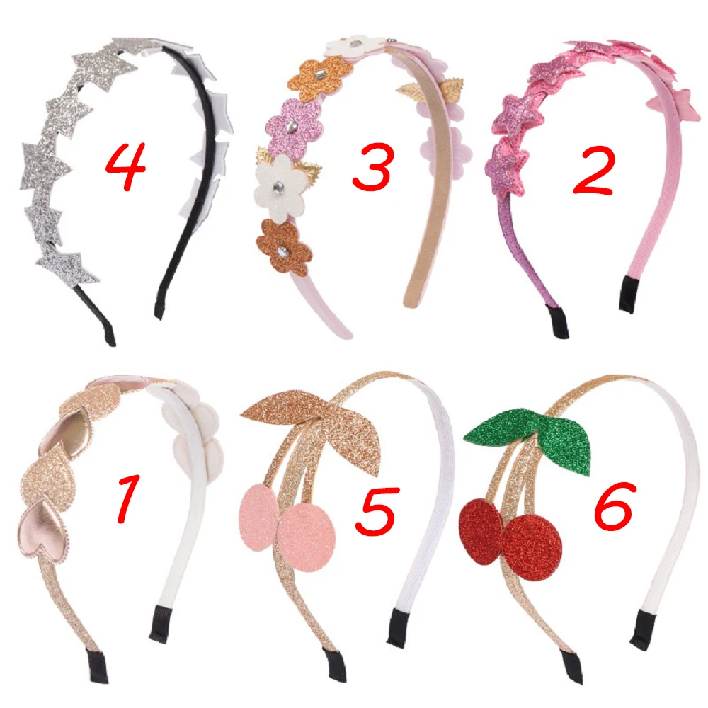 Fashion Kids Hair Band Shiny Sequin Love Cherry Heart Headband 1Pcs BB Party Hair Accessories Girl Hairband,hair accessories,hair headband accessories,baby headband set