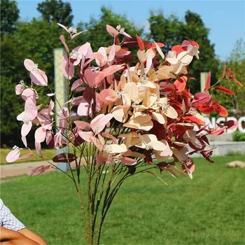 

20Pcs Fake Autumn Eucalyptus 38.98" Length Simulation Eucalyptus with Fruit for Wedding Home Decorative Artificial Plants