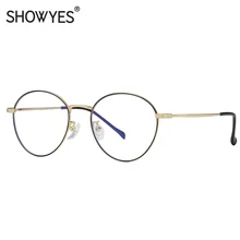Синий светильник, блокирующие очки для женщин, компьютерные очки для мужчин, защитные очки для глаз, овальная оправа из сплава, золотые, против синего излучения, простые очки 010