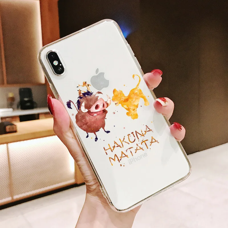 Король Лев simba Pumba Hakuna Matata Мягкий силиконовый чехол для телефона для iPhone 11 11Pro 5 5S SE 6 6S 6 7 8Plus Max XS XR X 10