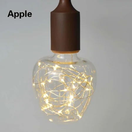 Apple - Warm ST64 G95 LED лампа накаливания E27 3D LED лампа Эдисона сложная декоративная фейерверк весь день звезда декоративная лампа шаровой пузырь 3D - Цвет: Apple - Warm