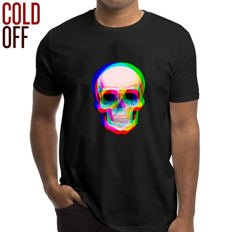 COLD OFF 100% хлопок короткий рукав с принтом черепа Мужская футболка повседневная