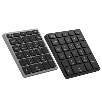 

Numeric Keypad Rechargeable, Portable Wireless Bluetooth 28-Key Number Pad for Tablet, Laptop, Notebook, PC, Desktop (Grey)